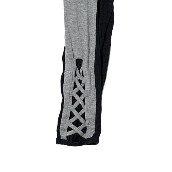 XOXO Pajama Pants - Size XL - Crisscross Cutouts - Black/Gray - Lightweight - Picture 9 of 10